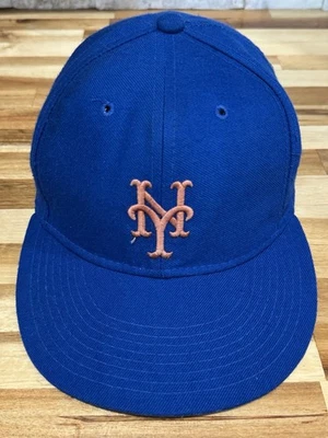 90’s VINTAGE New Era NY Mets MLB Diamond Collection Hat 7 3/8 Fitted Gray UVCap - Image 1 of 4