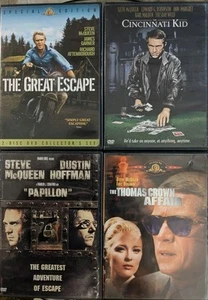Steve McQueen (4 DVD SET) Thomas Crown Affair, Great Escape, Cincinnati Kid +1 - Picture 1 of 9