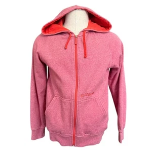 Felpa con cappuccio Nixon rossa unisex zip davanti misto cotone taglia media - Foto 1 di 7