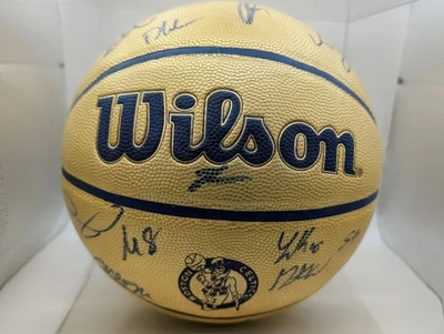 2017-18 Boston Celtics Team Signed Gold Ball 16 Auto Wilson JSA LOA Tatum Brown  - Image 1 of 4