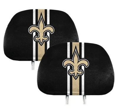 Cubiertas de reposacabezas con licencia de New Orleans Saints NFL - Juego de 2 - Cubierta de asiento de auto regalo Foto 1 de 4
