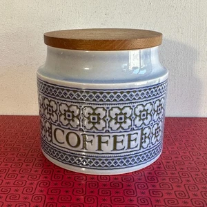 Hornsea Tapestry Coffee Jar 11cm High Wooden Lid Vintage 1970s/80s - Picture 1 of 9