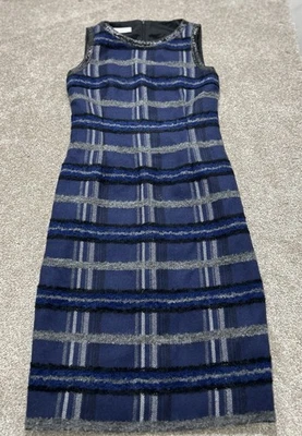 Vestido recto de lana a cuadros azul y gris Akris Punto, talla 2 (US) 34 (FR) Foto 1 de 4