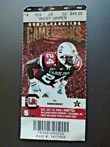 RARE South Carolina Gamecocks vs Vanderbilt 2009 Football Game Ticket Stub - Bild 1 von 2