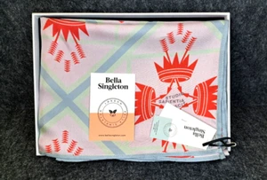 Bella Singleton 100% Silk Square Scarf Crown Pattern Boxed With Tags - Picture 1 of 2