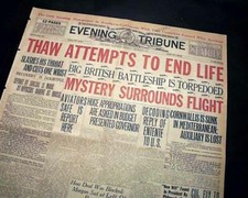 HARRY KENDALL THAW Stanford White Murderer Suicide Attempt 1917 Old Newspaper