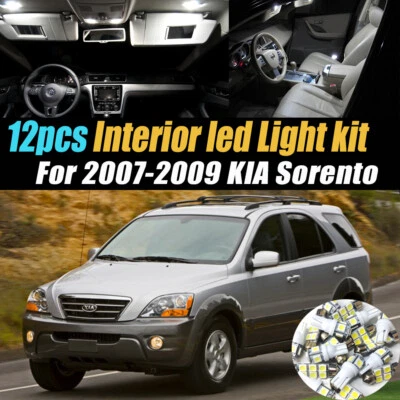 12Pc Super White Car Interior LED Light Bulb Kit Pack for 2007-2009 KIA Sorento - Image 1 of 4