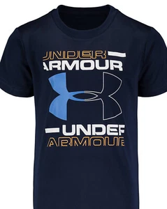 UNDER ARMOUR BOYS TODDLERS TEE SIZE 4T ~ BLUE SHORT SLEEVE SHIRT w/ LOGO ~ NWT - Picture 1 of 8