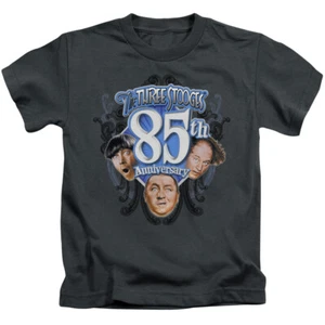 Three Stooges Boys T-Shirt 85th Anniversary Charcoal Tee - Picture 1 of 2