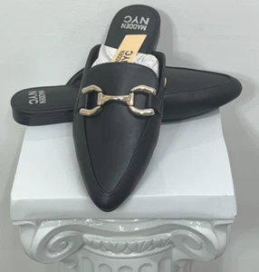 Madden NYC Tania Damen-Slipper Pantolette, schwarz mit Goldkette, Größe 11 - Bild 1 von 7