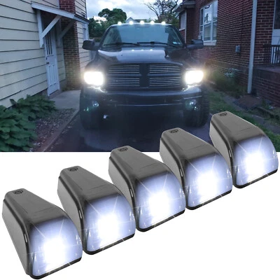5pcs Solar Powered Wireless Cab LED Lights White For Dodge Ram 1500 2500 3500 - Image 1 of 4