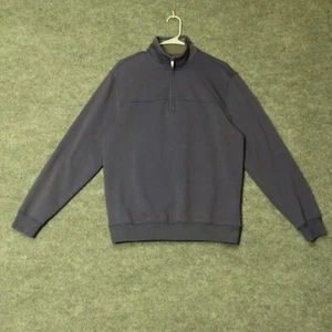 Van Heusen Sweatshirt Mens Medium Blue Long Sleeve 1/4 Zip Pullover - Picture 1 of 8
