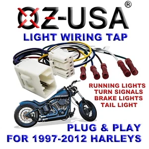 LIGHT WIRING TAP Harley aux LED Rear fender brake tail running trailer HARNESS - Picture 1 of 6