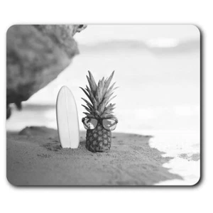 Rectangle Mouse Mat BW - Surfboard Pineapple Beach Dude  #35077 - Afbeelding 1 van 8