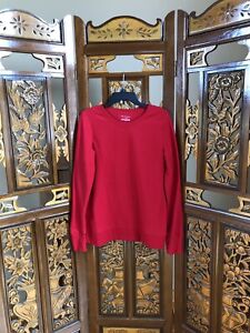 Tek Gear Red Pullover Sweatshirt Women Sz L Crew Neck Long Sleeve Cotton Blend