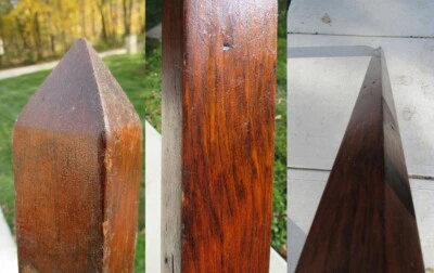 ANTIGUO Perchero Artesanía Salón de la Misión Árbol SOLO POSTE PRINCIPAL Roble Caoba Foto 1 de 4