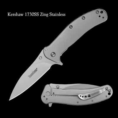 Cuchillo abierto asistido KERSHAW RJ Martin 1730SS ZING de acero inoxidable con granallado Foto 1 de 2