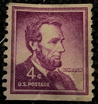 Abraham Lincoln Purple 4 Cent Stamp Excellent Condition Very Rare - Image 1 of 3