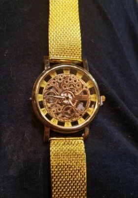 Reloj Esqueleto Cuarzo. Reloj Hombre Cuarzo Analógico Color DORADO. Nuevo. Foto 1 de 4