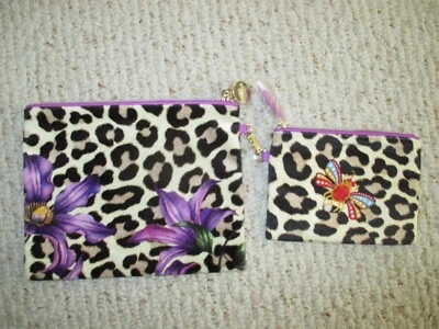  Bolsa de Maquillaje de Viaje Estee Lauder Estampado Animal 2 piezas NUEVA Foto 1 de 2