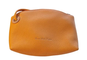 NWOT Fuoco Aria Acqua Crossbody Orange Leather Bag, Made in Italy 9 X 7 X 2.5" - Picture 1 of 4