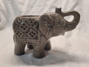 Keramik Elefant Teelicht Kerzenhalter afrikanischer Elefant Statue Safari Dekor - Bild 1 von 15