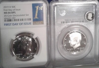 2019-D 50C Kennedy Half Dollar NGC MS 66 DPL & PCGS 1978 Proof69 DEEP CAMEO. - Image 1 of 4