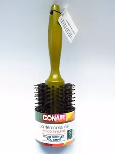 Pennello vintage Conair setole di cinghiale naturale punta a sfera rotondo styling finitura legno - Foto 1 di 5