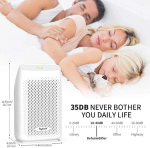 Hysure Dehumidifier, 700ml Compact 1200 Cubic Feet, New in Box - Picture 1 of 8