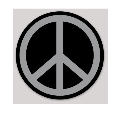 3 Inch Black Grey Gray Peace Sign Sticker - Image 1 of 1