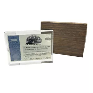 Enron Corp Memento Stock Certificato Dipendente Regalo Lucite Acrilico 1998 Vintage - Foto 1 di 9