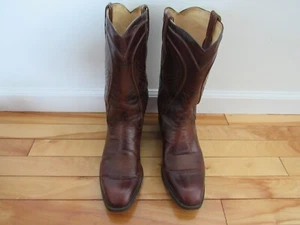 VTG DAN POST BROWN MEN'S BROWN LEATHER WESTERN COWBOY BOOTS SPAIN 6683 SIZE 11 D - Picture 1 of 16
