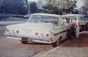 Vintage 1961 Chevrolet Chevy Impala SS Color Photo 5X7 Young Man Kodak c 1966 - Picture 1 of 5