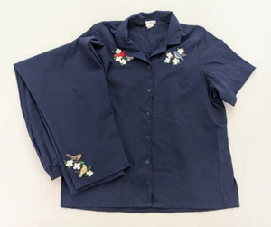 BonWorth Women's Outift Set Size PXL Top Pants Blue Bird Embroidered - Picture 1 of 24