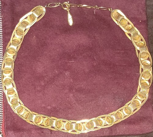 Raro 1960 CHRISTIAN DIOR GROSSE 16 pollici Collana tono oro