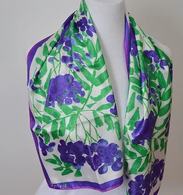 Vera Neumann Lilac Flowers Scarf Abstract Floral Purple 14 x 43 Graphic Floral  - Image 1 of 4