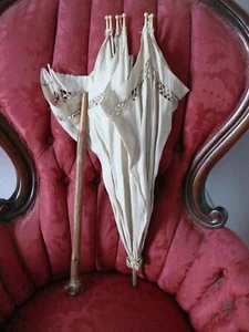 1880`s White Broken Parasol , needs repair. Sold as is - Picture 1 of 4