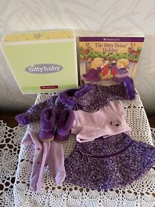 American Girl BITTY TWINS Doll Girl PRETTY PLUM SKIRT SET Outfit Complete in Box