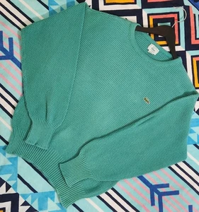 Vintage IZOD Lacoste Mens Sweater Orlon Green Size Medium Teal - Picture 1 of 21