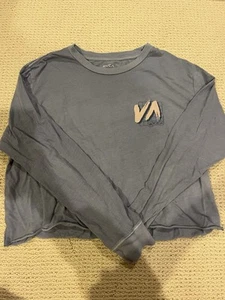 RVCA Women’s Long Sleeve Blue Graphic Shirt Size Small - Picture 1 of 4