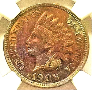 1906 1C Indian Cent NGC AU Details - Bild 1 von 4