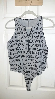  Calvin Klein Performance Signature Cotton Thong  Snap Bodysuit Size XL New  - Image 1 of 4