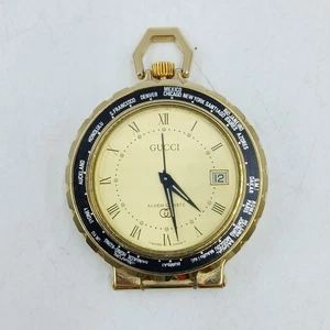 Gucci Quartz Travel Alarm Clock Gold Coloured Dial Untested Slightly Damaged - Picture 1 of 14