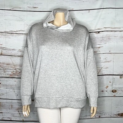Sudadera con Capucha French Laundry Nueva con Etiquetas Talla 1X Gris Dobladillo Alto-Bajo Foto 1 de 4