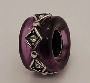 Brighton Soleil Purple and Silver Charm Bead  - Picture 1 of 2