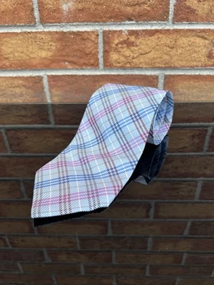 Corbata Burberry London azul claro a cuadros Nova Italia 100 % seda Foto 1 de 4