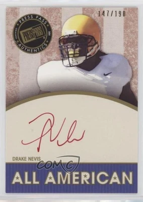 2011 Press Pass Legends All American Red Ink /190 Drake Nevis Rookie Auto RC - Image 1 of 2