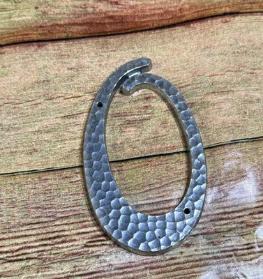 Traditional Silver Hammered 3 1/4” House Mailbox Number 0 - Image 1 of 4