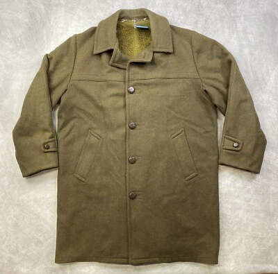 Vintage Great Western Wells & Coverly Wool Sherpa Lined Coat Jacket Size 40 - Image 1 of 4