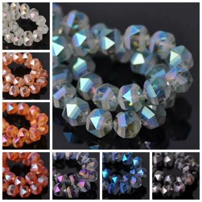 20pcs 7mm 9mm Round Matte Faceted Crystal Glass Loose Spacer Beads DIY Jewelry - Image 1 of 4